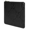 Gucci Double G Logo Zippered Grain Leather Clutch Large Men clutch Black 821102-AABY0-1000