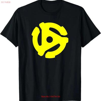 45 RPM Adapter Vinyl Record T Shirt Vintage Washed Versatile Top For Everyday Wear Slightly Stretched Designer Clothes Casual