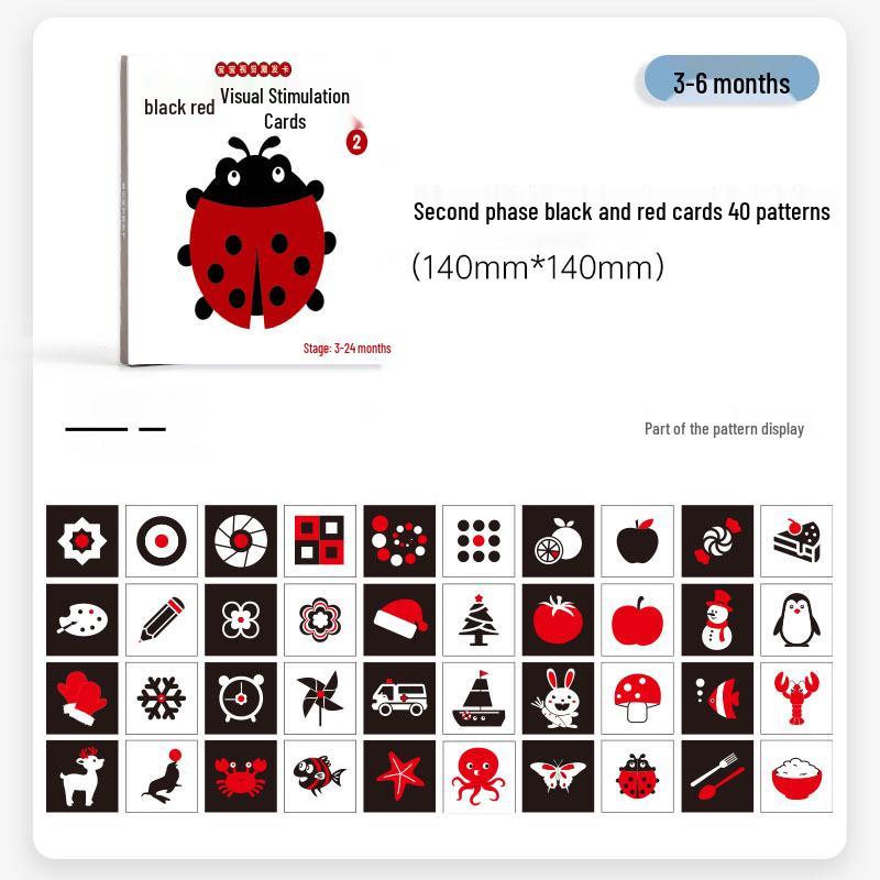 

Черно-белые карточки для визуальной стимуляции младенцев: Развивающая головоломка для 0-3 месяцев