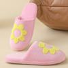 Fashion Flower Embroidery Home Cotton Slippers Women Comfortable Soft Sole House Slides Woman Non Slip Indoor Bedroom Slippers Female