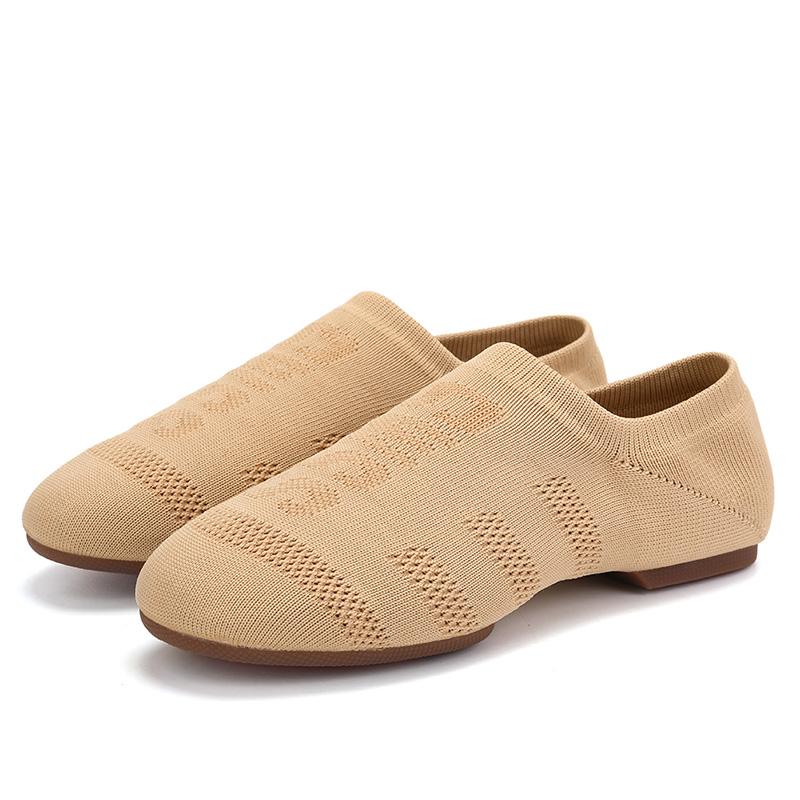 Low Heel Jazz Shoes Soft Mesh Women Practice Dance Shoes Flat Ballet Shoes Teacher shooes 30 бежевый