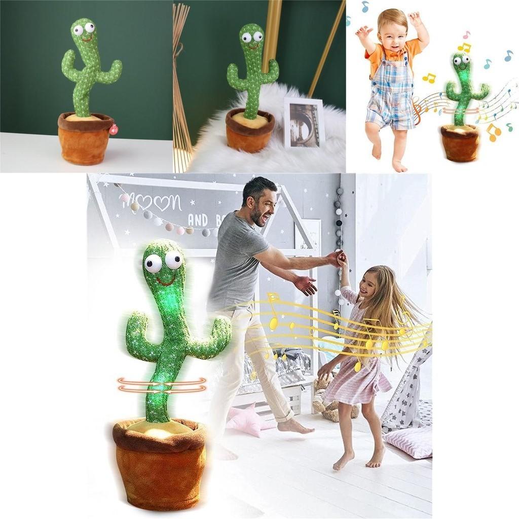 Charming Electronic Shake Body Dancing Cactus Plush Toy With Learning Speaking Feature