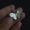 Unique Butterfly Pendant Necklace with Small Size Brushed Texture for Collarbone Chain Sturdy Copper Craft