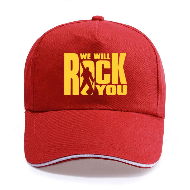 Cotton Trucker Caps We Will Rock You Print Baseball Cap Unisex Women Unisex Fashion Queen Rock Band Fans Rock Roll Hip Hop Hats