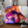 Winx Club Theme Printed Blanket - Perfect for Couch, Bed, Travel & Outdoor Use | Machine Washable, Cozy & Durable.