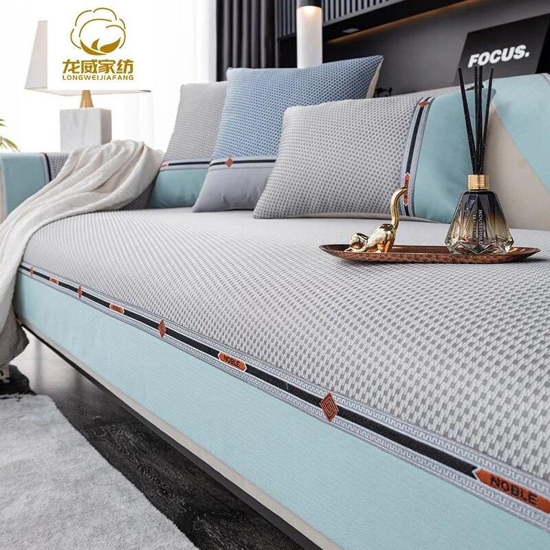 

Легкая Роскошная Летняя Подушка Для Дивана Ветра, Ледяного Шелка, Простота, Современная Нескользящая Чехол Для Дивана Ice Sensation, Сплошной Цвет, Подушка Для Дивана 70x70cm 1pcs