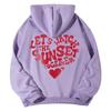 Women's Fleece Letter Print Drawstring Hoodie