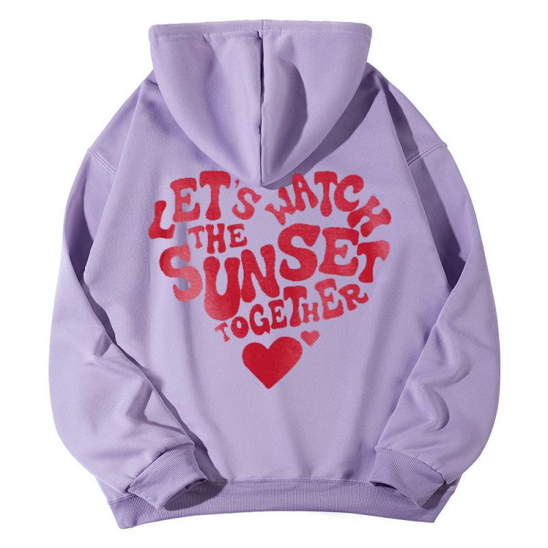 Women's Fleece Letter Print Drawstring Hoodie