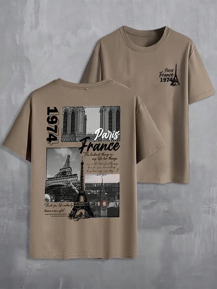 

Мужская футболка с коротким рукавом и круглым вырезом с английским принтом 5XL коричневый