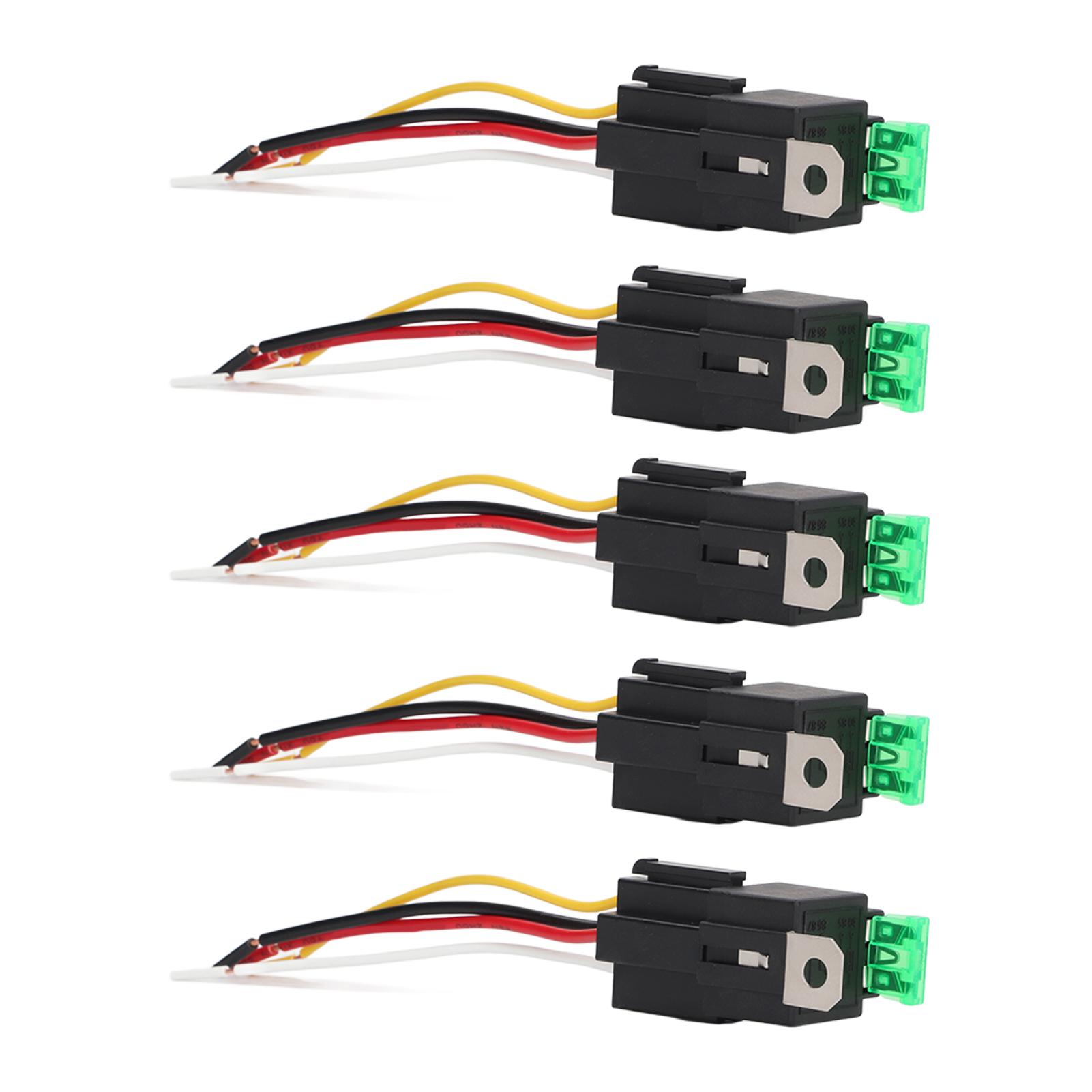 

5 шт. автомобильное реле 12 В постоянного тока 30 А 4-контактное 4-проводное блокировочное реле набор гнезд для автомобиля