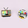 Retro Vintage TV Pin Snowflake Screen Television Brooches Brooch Lapel Antenna TV Pins  Friends