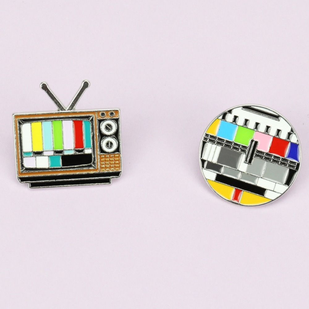 Retro Vintage TV Pin Snowflake Screen Television Brooches Brooch Lapel Antenna TV Pins  Friends