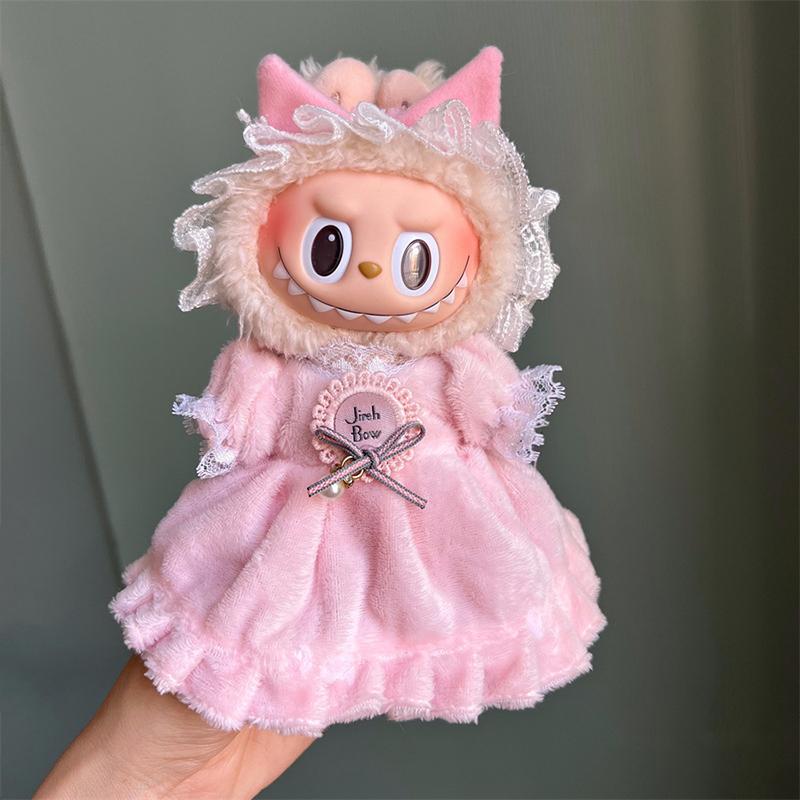 Mini Doll'S Clothes Outfit Accessories For Plush Vinyl Labubu Doll Cotton Doll Replacement Suit Only Clothing For Kids Gift
