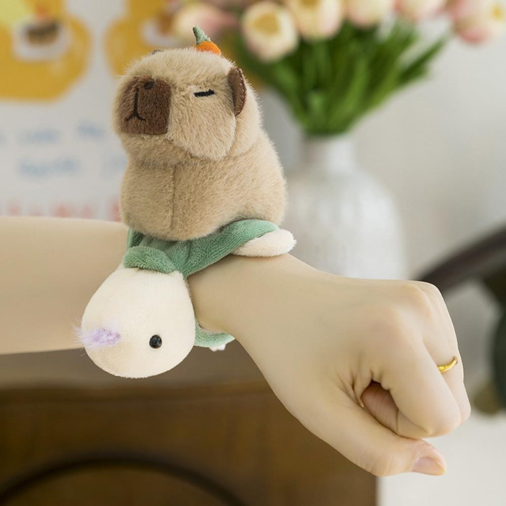 Turtle Capybara Plush Hand Ring Goose Animal Plush Slap Bracelet  Home Decor