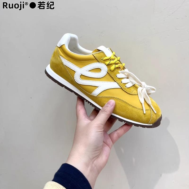2025 spring and summer new retro color matching lace-up German training shoes women's inner height increase casual sports board shoes breathable Fo