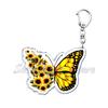 Beautiful Lavender Flower Monarch Butterfly Keychains Ring for Accessories Bag Butterflies Pendant Key Chain Jewelry Fans Gifts