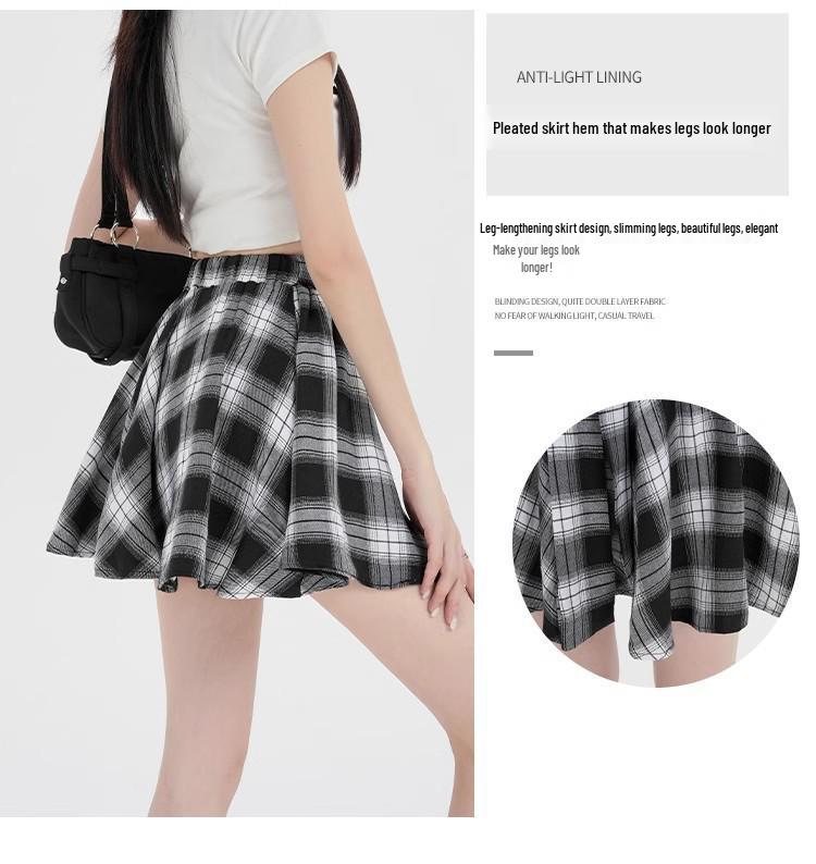 2025 Summer Women's Retro Plaid Skirt and Layered Shirt Set - Hong Kong Style, Casual Irregular Design