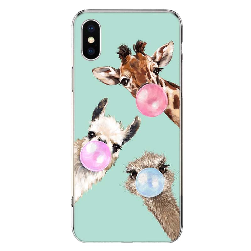 Søtt Tegneserie Giraff Dyr Deksel Telefondeksel For Apple iPhone 11 12 13 14 Pro 7 XR X XS Max 6 6S 8 Plus + Mini 5 SE Trykk Mykt