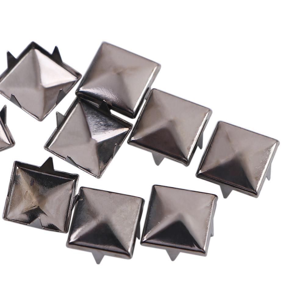 100 Pcs/pack Silver Releasable Pyramid Shape Quality for Hat,Bag,Clothes Garment Supplies Square Rivets DIY Studs Sewing Decor