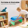 4 Peças Mesinha de Colo para Crianças, Mesas de Cama Empilháveis Portáteis com Porta-Copos, para Crianças Comerem, Desenhar, Ler na Cama, Sofá, Chão