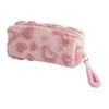 Portable Zipper Case Plush Love Heart Pencil Case, Large Capacity Stationery Organizer Storage Pouch, Multi-function Bag for School Office Use Back to