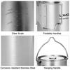 Lixada 750ml Cup Outdoor Stainless Steel  Cup Mug with Foldable Handles and Lid for Camping Hiking Backpacking camping pot