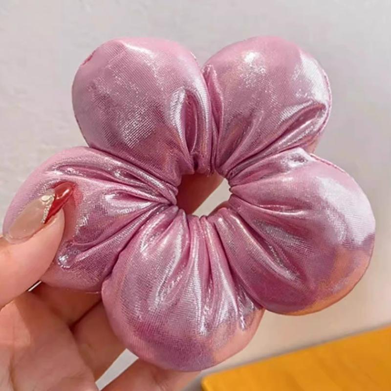 Korean Creative Exaggerated Flower Scrunchie Headdress Women Girl Trendy Design Elastic Hair Band Vacation Hair Accessories