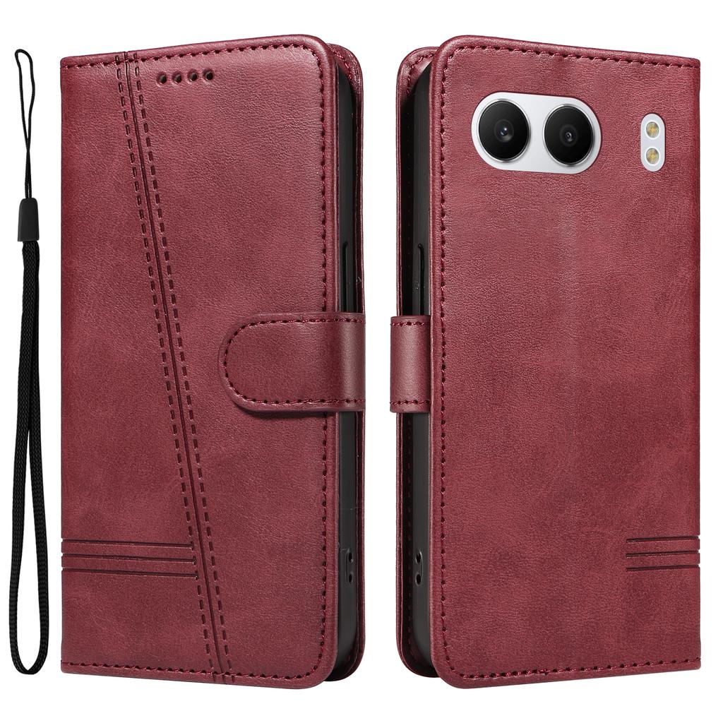 For OnePlus Nord 4 Case Flip Wallet T-Shape Lines Leather Phone Cover