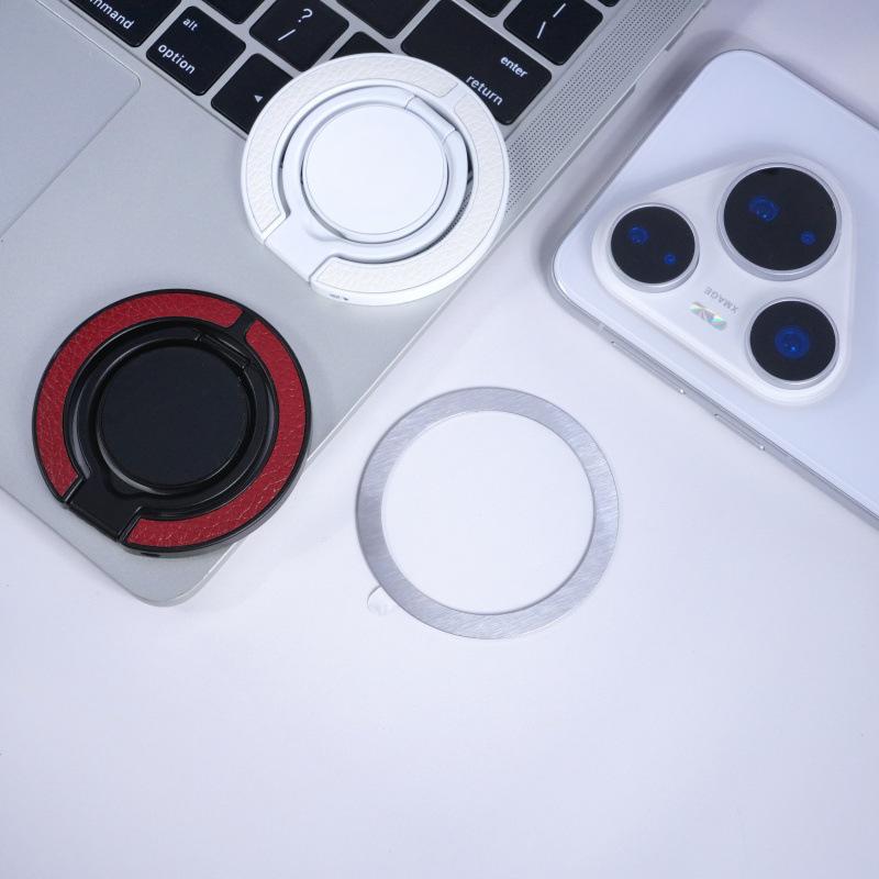 MagSafe Double-Sided Magnetic Leather Phone Stand & Foldable Finger Holder