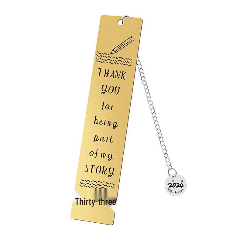 2024 Teacher's Day Engraved Round Pendant Bookmark - Student & Teacher Souvenir Gift