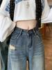 Women's High-Waisted Slimming Straight-Leg Jeans - Autumn/Winter 2025 Plus Size, Loose Wide-Leg Fit