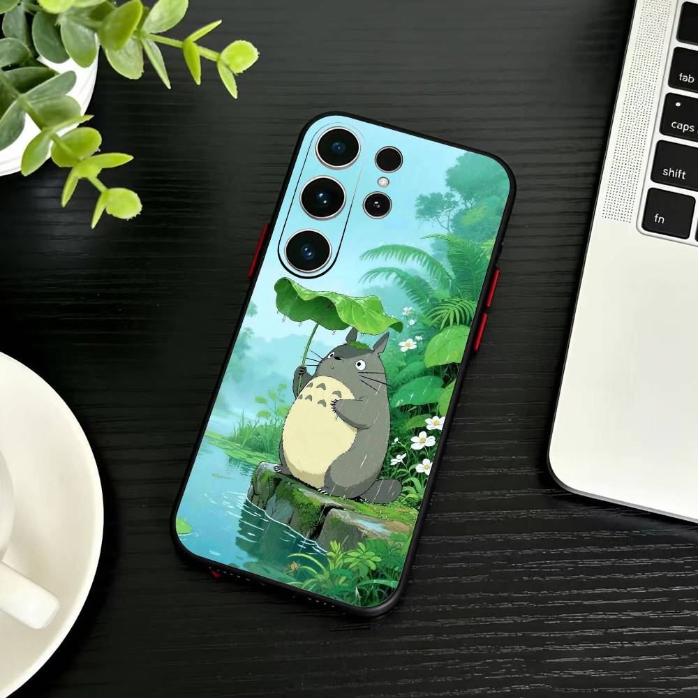 Мультяшный чехол для телефона R-Totoro-ES для Samsung S26, S25, S24, S23, S22, S21, S20, Ultra, Plus, FE Черный мягкий чехол Samsung S21 s305G blue