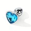 Heart Shaped Jewel Anal Plug Stainless Steel Crystal Removable Waterproof Butt Plug Stimulator Sex Toys for Men Women Metal