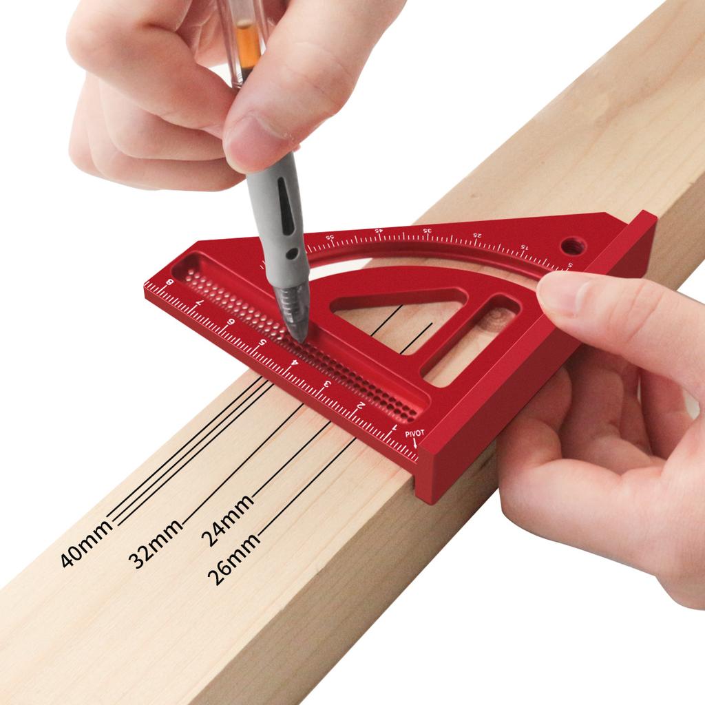 Multi Angle Measuring Ruler,Woodworking Square Protractor,Aluminum Miter Triangle Ruler,Precision Layout Measuring Engineer Tool