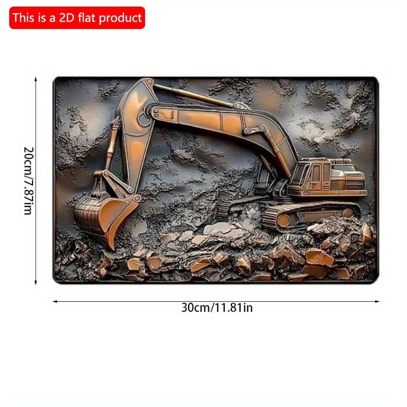 2d Flat 30*20cm, Wooden Sign Wall Hanging Excavator, Garland Sign, Home Decoration, Decorative Wall Poster, for Home, Kitchen, Garden, Bedroom, Bar.