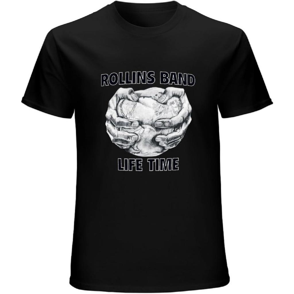 Rollins Band Life TimeT Shirt Casual Round Neck Easy Tee Comfortable Tees Black