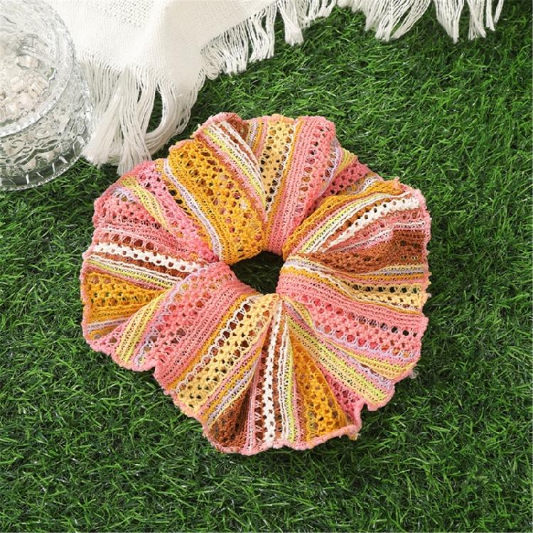 Französisch Weiß Texturiertes Scrunchie Haargummi Dehnbarer Stoff Sanftes Haaraccessoire Für Büro Party Alltag