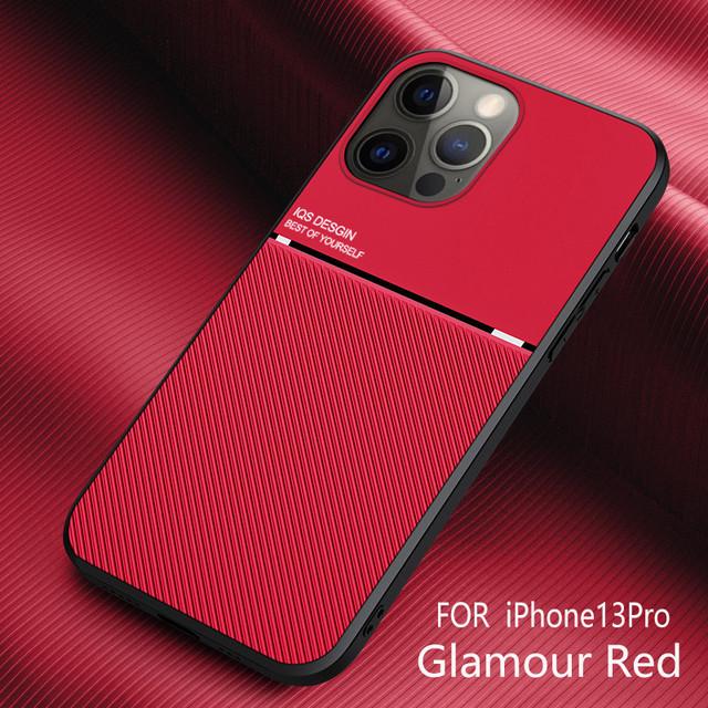 For Iphone 13 Pro Max Case Magnetic Car Holder Back Cover For Iphone 12 Mini 11 6 6s 7 8 Plus X Xs Xr Leather Texture Phone Case