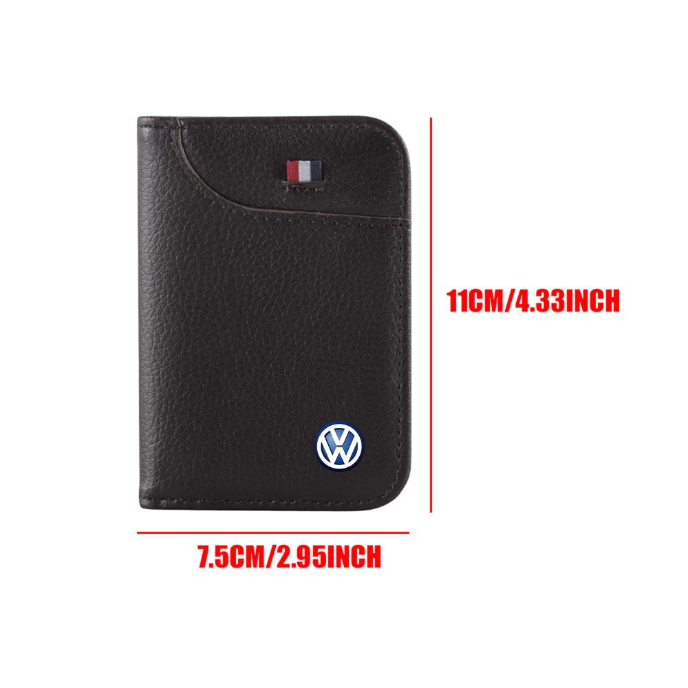 W152For Volkswagen VW GTI Golf Polo Passat Tiguan RLine R Magotan Touareg Jetta CC Car Styling ID Card Organizer Storage Bag Wallet