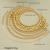 6Pcs/Set Chunky Twisted Cuban Chain Bracelets for Women Simple Gold Color Metal Waterproof Bracelets Sets Fashion Jewelry Gifts