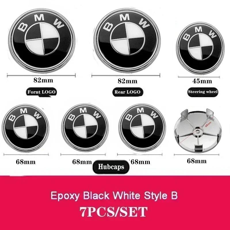 For BMW X1 X3 X5 G01 G20 G21 G30 F10 F11 F20 F01 F30 sticker 7Pcs Car Front Badge Rear Sticker Center Caps Steering Wheel Emblem