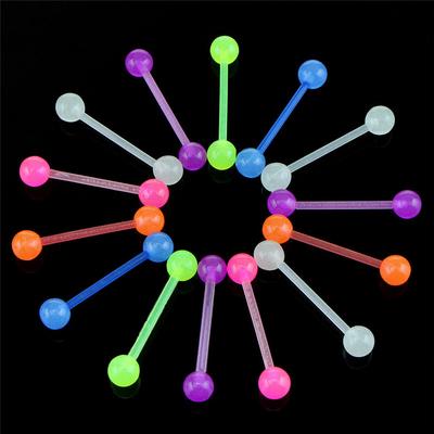 20Pcs Glowing Ball Elastic Barbell Tongue Body Penetration