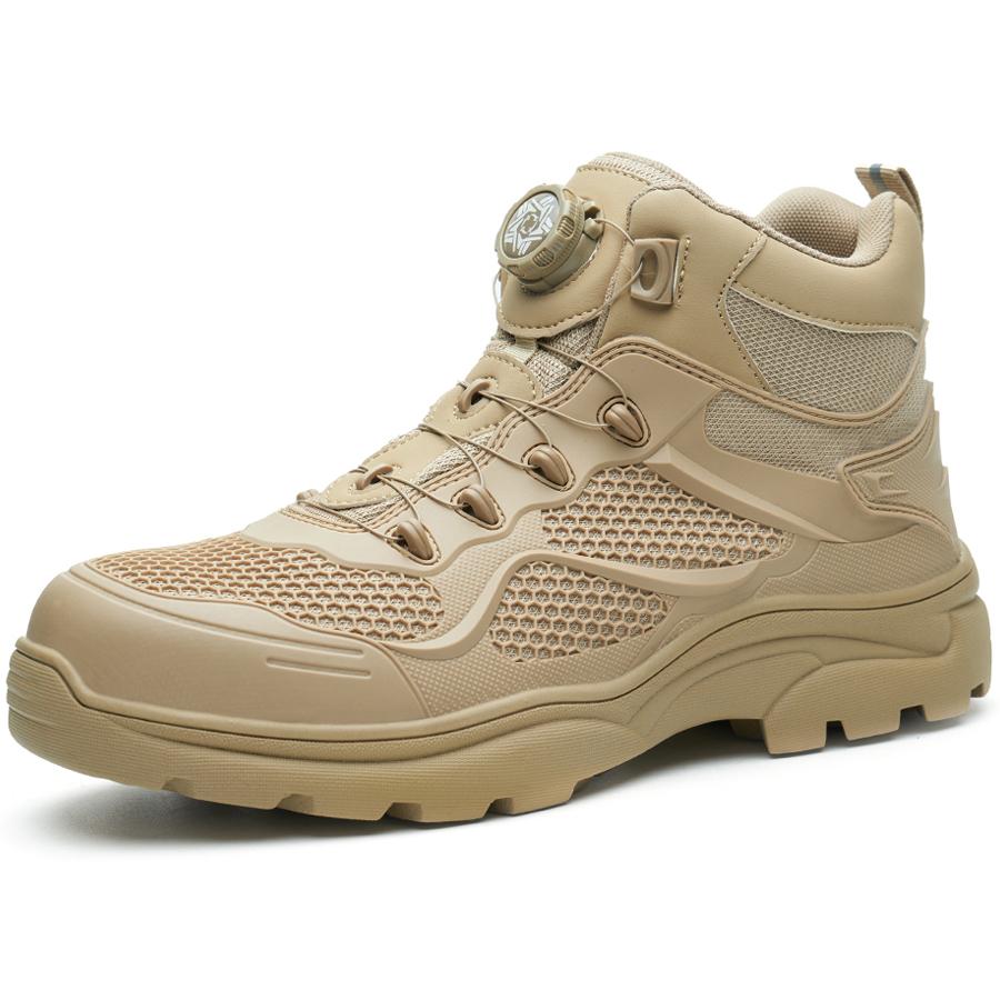 Rotary Buckle Work Boots Safety Steel Toe Shoes Men Breathable Safety Shoes Brand Indestructible Shoes Puncture-Proof Work Shoes