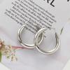 Metal Punk Minimalist Zinc Zinc Alloy Thick Tube Gold Color Fashion Big Circle Jewelry Hoop Earrings