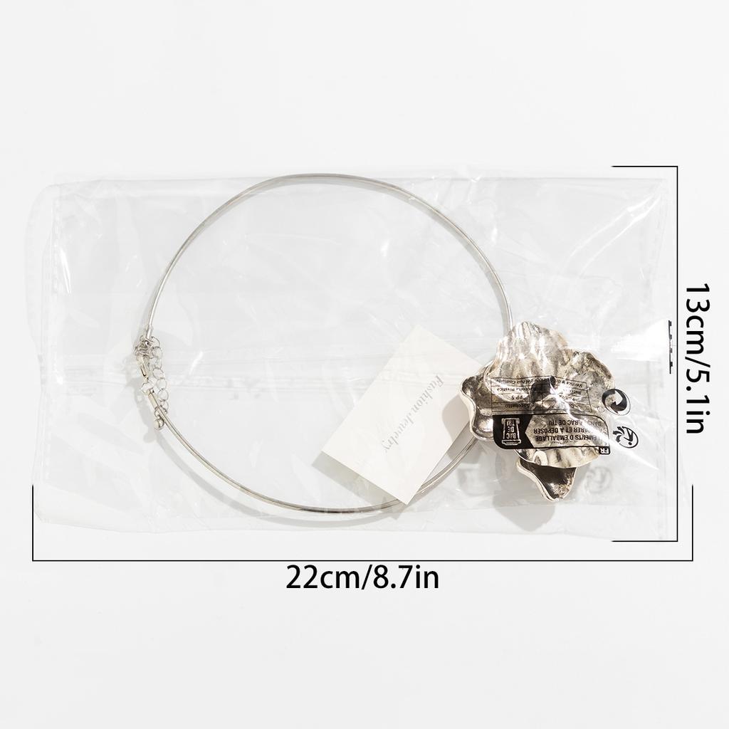 Exaggerated three-dimensional pleated flower choker collar, personalized flower necklace female