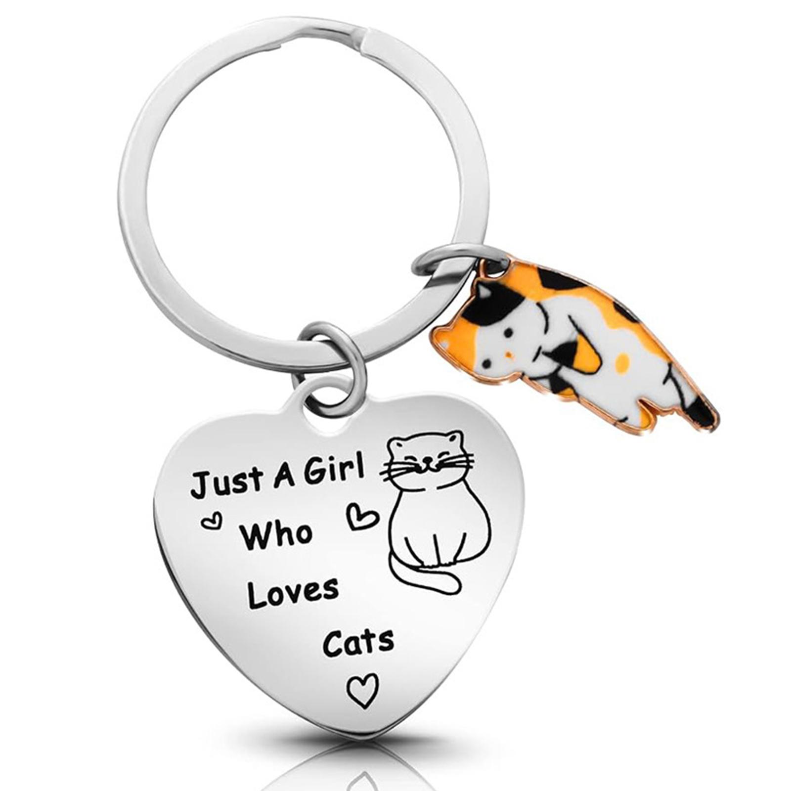 

Нежный брелок для ключей, коллекционный брелок для ключей из нержавеющей стали, подвеска в виде сумки, прочный брелок с котом, держатель для ключей для домашних животных, подарок для любителей кошек