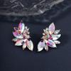 Luxury Colorful Butterfly Long Earrings Bridal AB Crystal Studs Elegant Party Birthday Dance Jewelry For Women