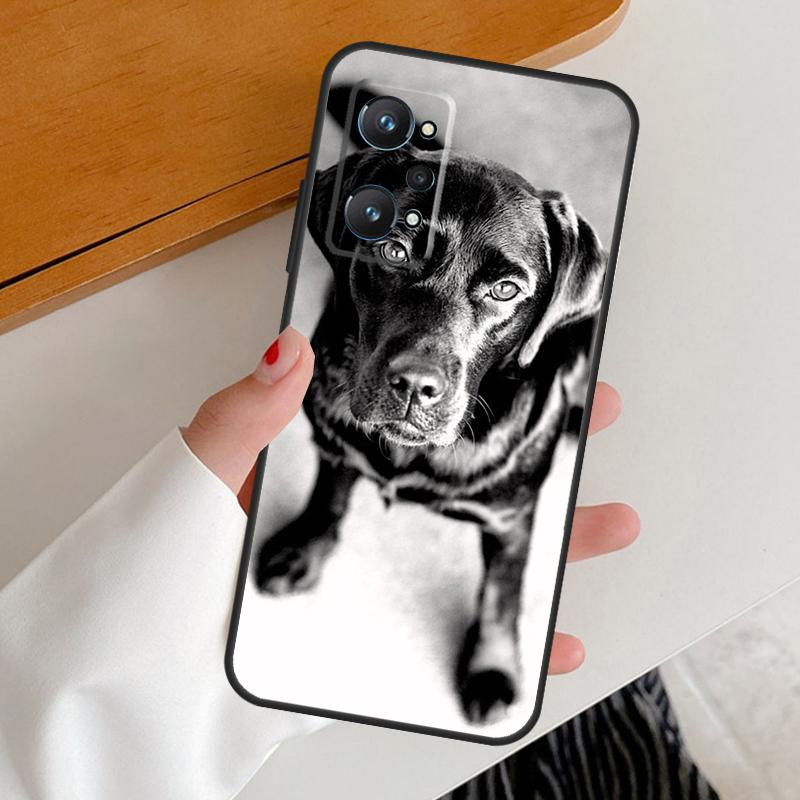 Black Labrador Dog For Realme 15 GT7 Pro GT6 10 11 12 13 14 Pro Plus C65 C67 C63 C61 C51 C53 C35 C75 C55 Case