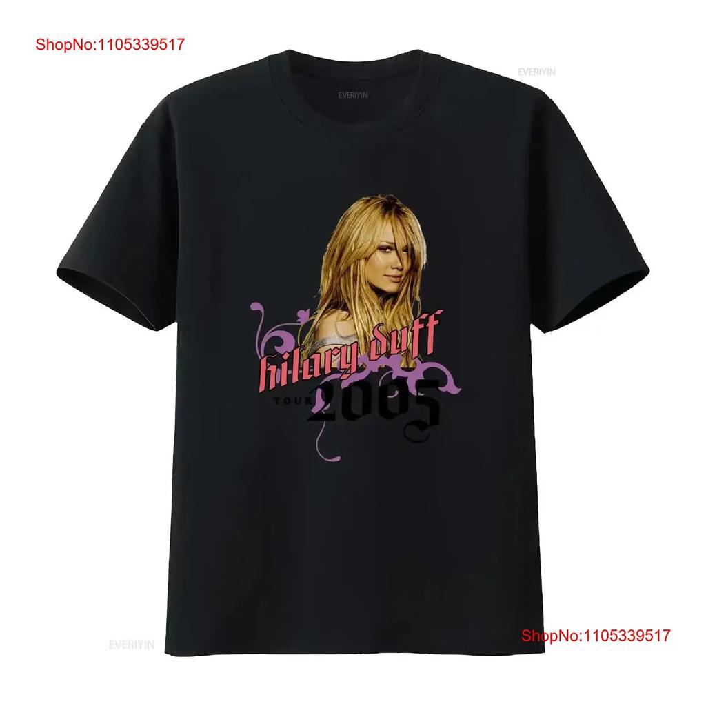Hilary Duff Tour 2005 Voor Fans S 5XL T-shirt 1CM993 vintage Gewassen Licht Uitgerekt mannelijk vintage Gewassen Veelzijdig