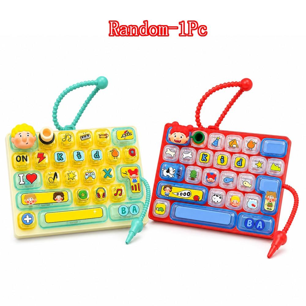 26-key Keyboard Keychain Clear Key Sounds Press Button Toy Keyboard Fidget Toy Bag Ornament